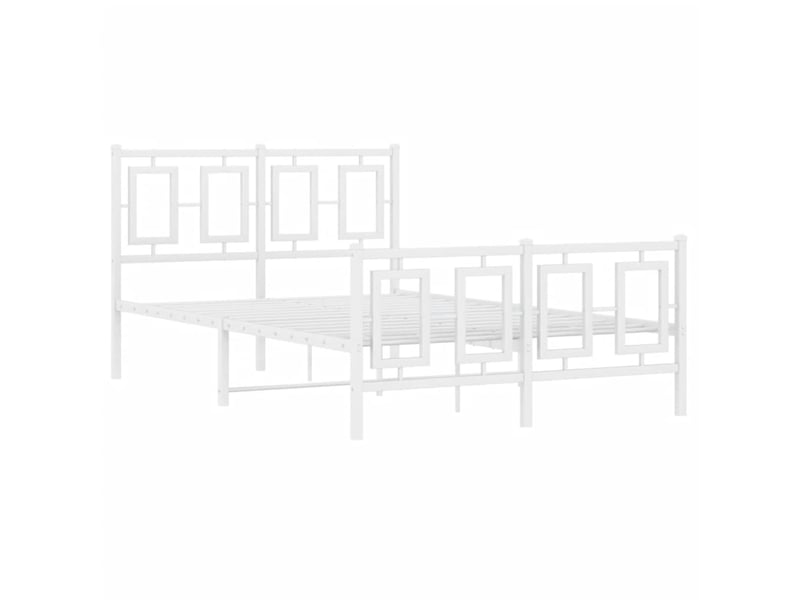  Lit double- lit adulte -  cadre de lit métal sans matelas et pied de lit blanc 120x190 cm  - Conforama B