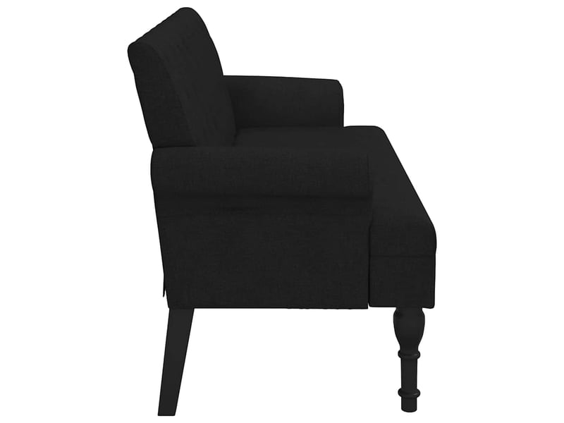  Banc salon, banc interieur avec dossier noir 120x62x75,5 cm tissu  - Conforama E