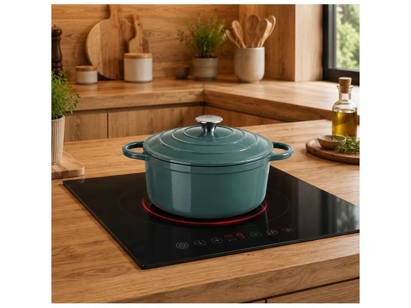  Faitout cocotte ovale avec couvercle 30cm 4l fonte d'acier tous feux dont induction four vert arthur martin am4319  - Conforama D