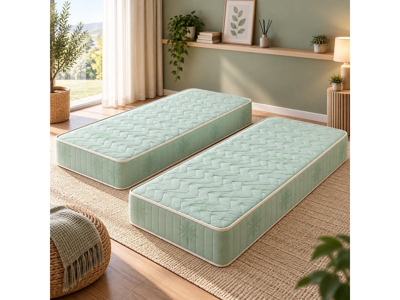 Lot de 2 matelas mousse 100x200 cm - 19 cm - soutien ferme - confort optimal - usage quotidien - luxe  - Conforama B