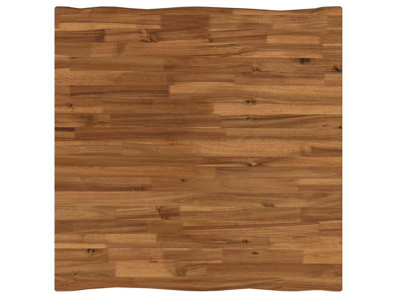  Table à manger 80x80x75 cm bois d'acacia massif naturel et noir carré shl33410  - Conforama D