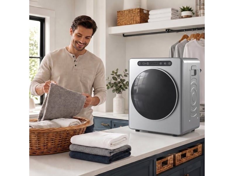 Sèche-linge à évacuation frontal 5 kg 49 x 43 x 61 cm – argent – tambour inox, minuterie et sécurité enfant - Conforama D