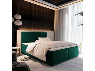 Lit avec rangement 140x200 cm <strong>MASSENO</strong>  <strong></strong> coloris vert