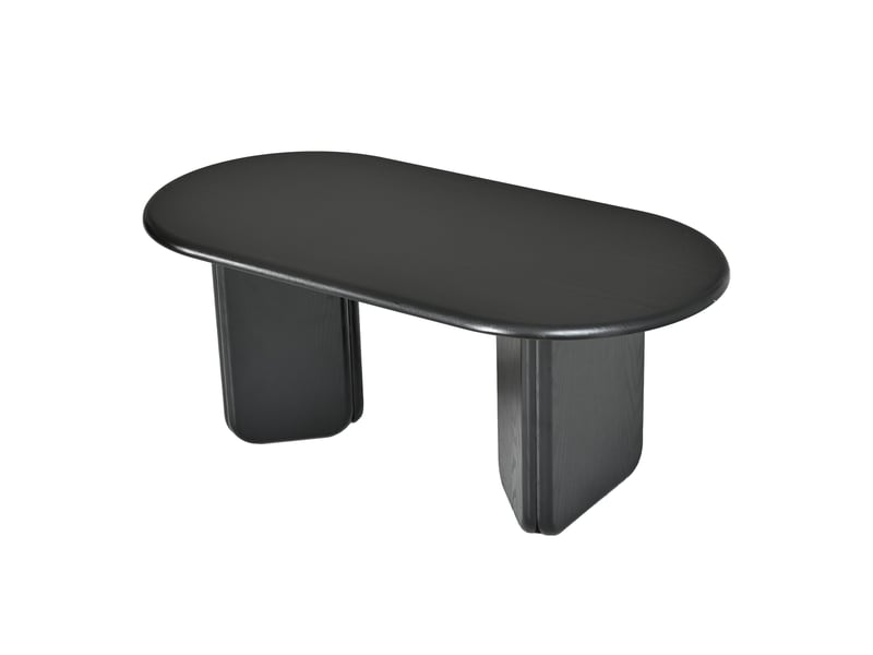Table basse ovale en mdf, noir, pieds arrondis – 99 x 50 x 40 cm IKSETERA TRADING LTD - Conforama A