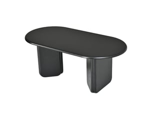 Table basse ovale en mdf, noir, pieds arrondis – 99 x 50 x 40 cm