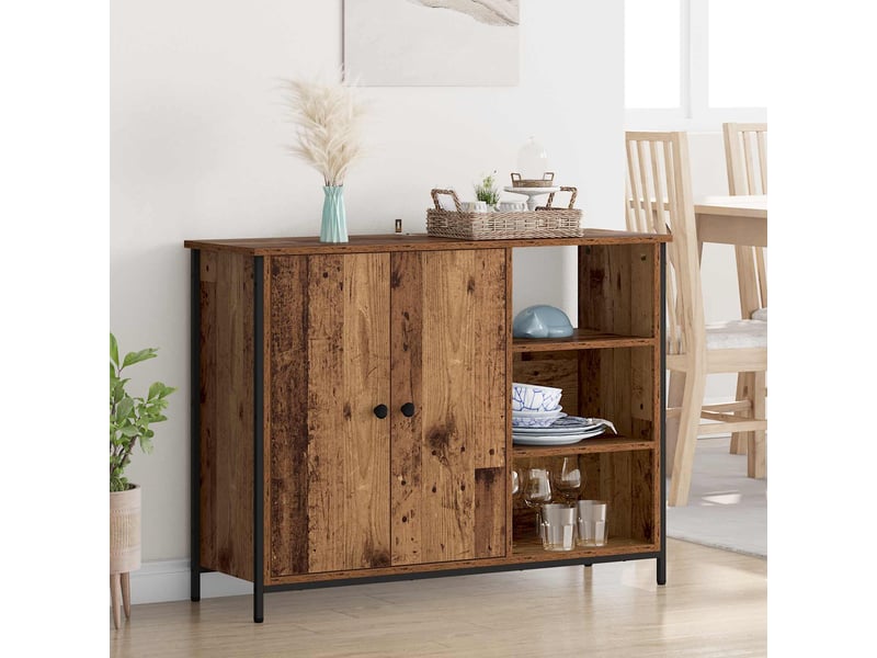  Buffet - bahut - meuble de rangement bois ancien 100 x 33 x 75 cm bois d'ingénierie  - Conforama B