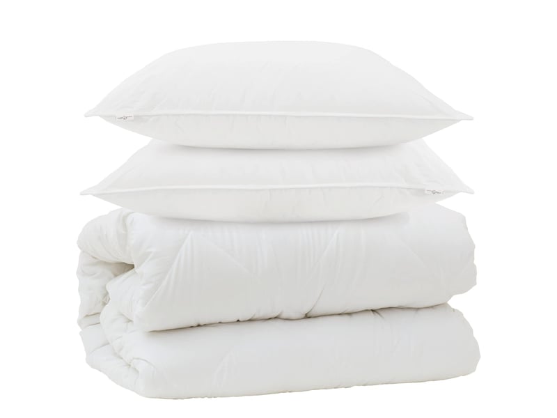 Couette avec oreillers avec oreiller 3 pièces - duvet blanc microfibre - Conforama A