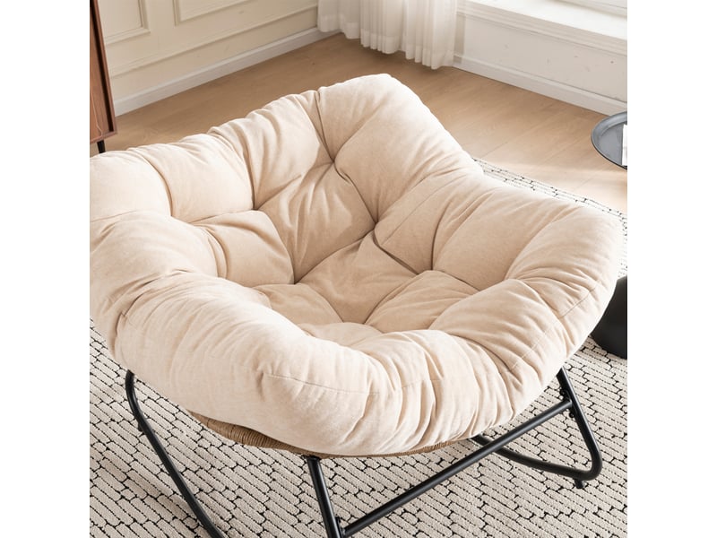  Fauteuil à bascule moderne en chenille, fauteuil pour chambre de bébé et salon, 95x107x83 cm  - Conforama D