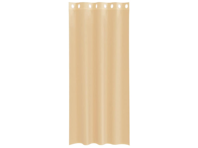 Lot de 2 rideaux en voile, voilages avec œillets sable cf44418 - Conforama D