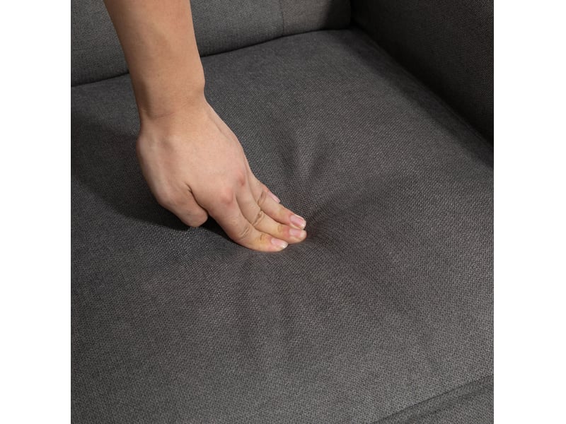  Fauteuil à oreilles ulevr capitonné 74 x 86 x 102 cm, polyester gris foncé, haut dossier  - Conforama D
