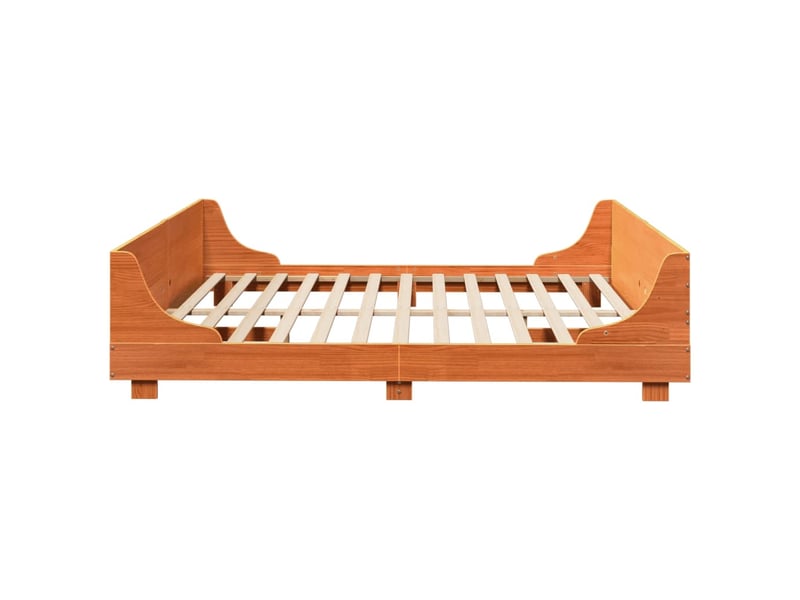  Lit double- lit adulte -  cadre de lit sans matelas  marron 180x200cm bois pin massif  - Conforama D