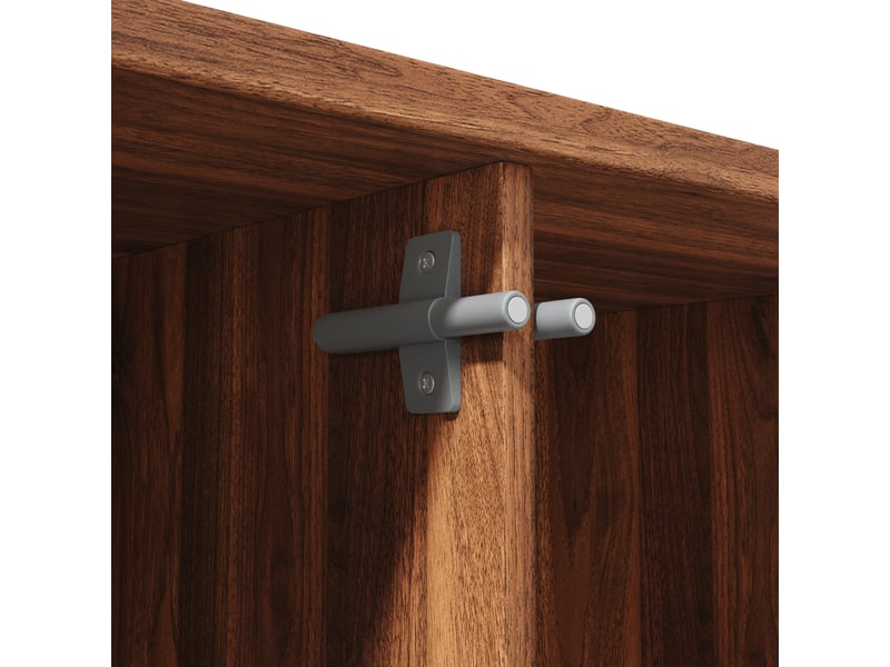  Buffet de cuisine haut effet bois foncé à 2 portes et 8 niveaux, 100 cm Fay Lum - Conforama W