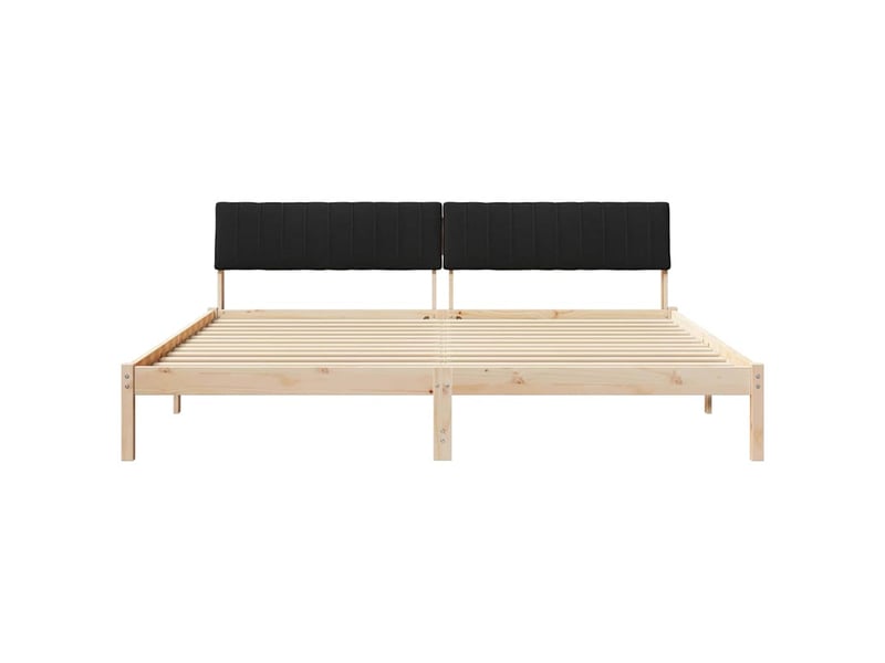  Lit double- lit adulte -  cadre de lit marron et noir 200 x 200 cm bois massif en pin  - Conforama D