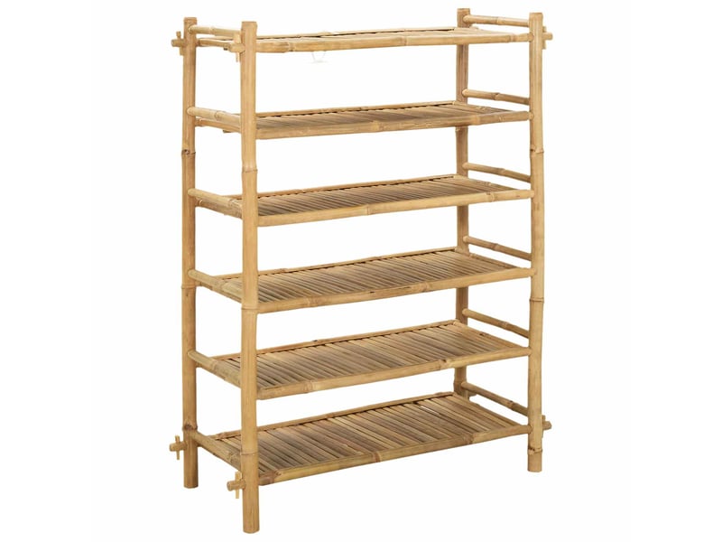  Meuble à chaussures, rack à chaussures avec étagère naturel 6 niveaux bambou  - Conforama A