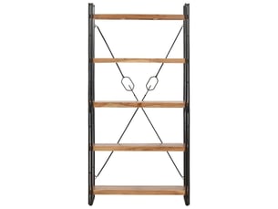 Bibliothèque | meuble de rangement 5 niveaux 90x30x180 cm bois solide de d'acacia