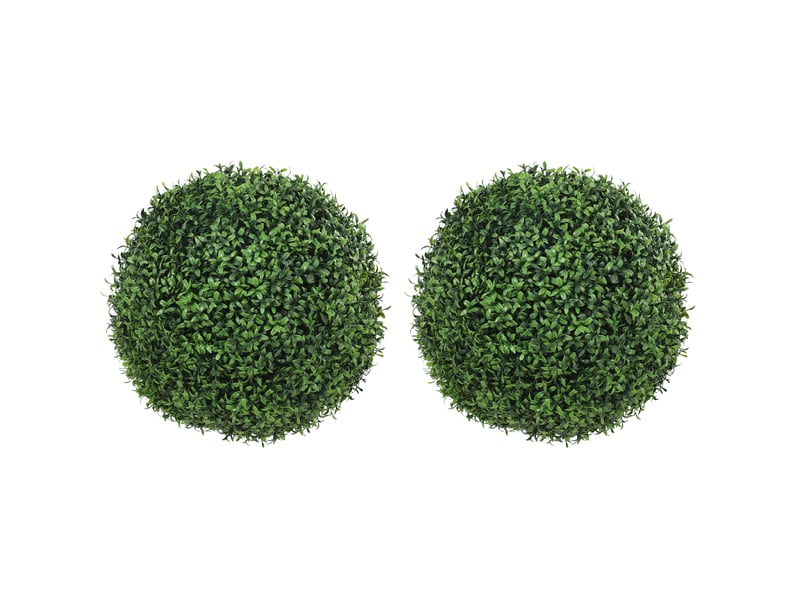 Lot de 2 boules de buis artificielles en pot, résistantes aux uv, 42 cm, pour décoration intérieureextérieure - Conforama A