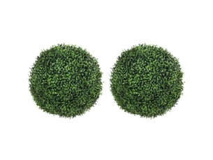 Lot de 2 boules de buis artificielles en pot, résistantes aux uv, 42 cm, pour décoration intérieureextérieure