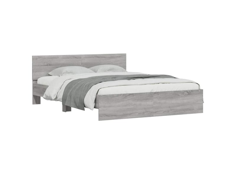  Lit double- lit adulte -  cadre de lit sans matelas sonoma gris 150x200 cm  - Conforama B