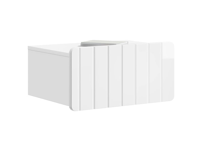  Table de chevet - cabinet de chevet - table de nuit mural 2 pc blanc brillant 49 x 34,5 x 24 cm  - Conforama B
