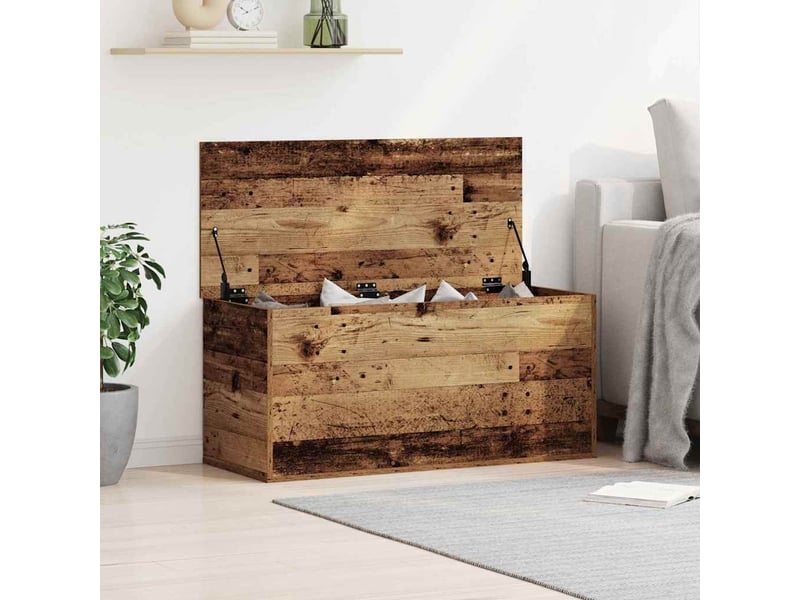  Boîte de rangement, coffre de rangement bois ancien 100x42x46 cm  - Conforama B
