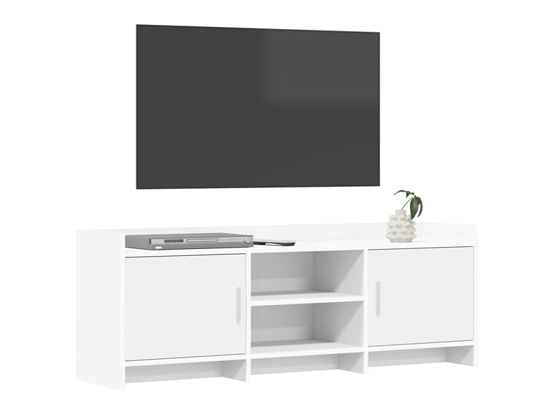  Meuble tv - banc tv - meuble de rangement 130 x 33 x 47 cm blanc bois d'ingénierie  - Conforama C