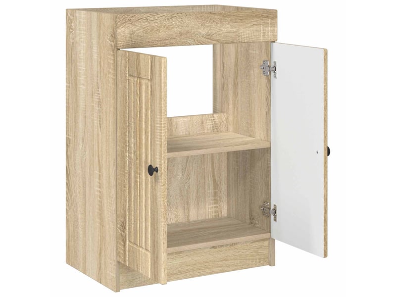  Armoire sous évier de salle de bain, meuble de rangement chêne sonoma shl5822  - Conforama D