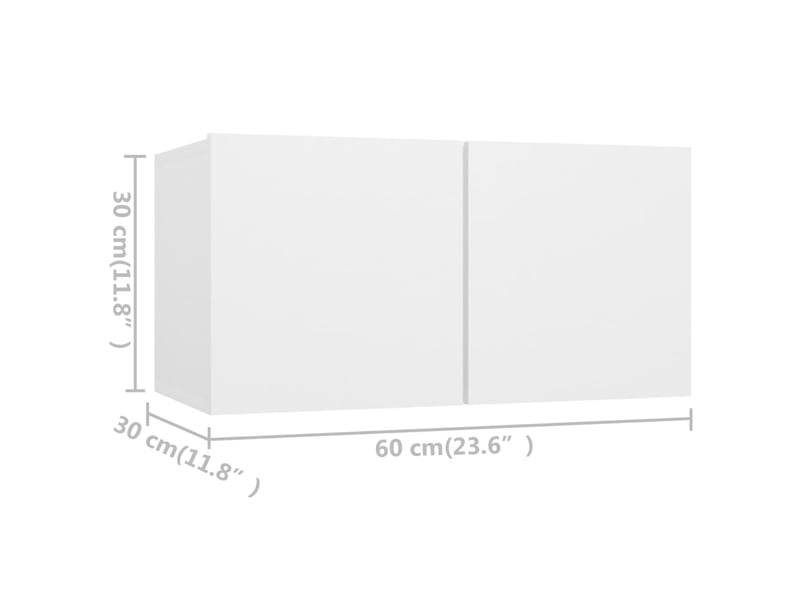 Meubles tv ; bancs tv ; armoires tv 8 pcs blanc bois d'ingénierie  - Conforama F