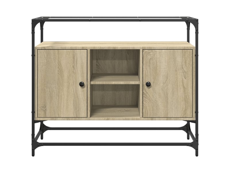  Buffet - bahut - meuble de rangement avec dessus en verre chêne sonoma bois d'ingénierie  - Conforama D