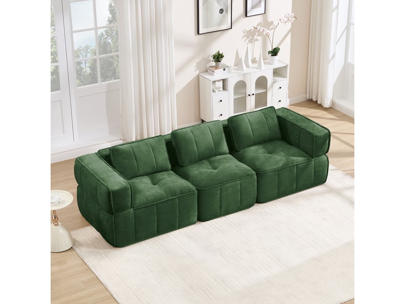 Canapé modulable, canapé 3 places, en tissu, pour salon, mobilier pour espace de vie, adapté à l'espace de vie - Conforama R