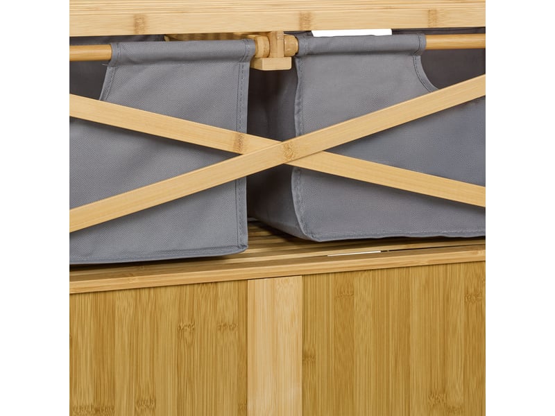  Meuble à linge pratique pour trier votre linge 80 x 30 x 70 cm en bois marron 13_0016775  - Conforama E