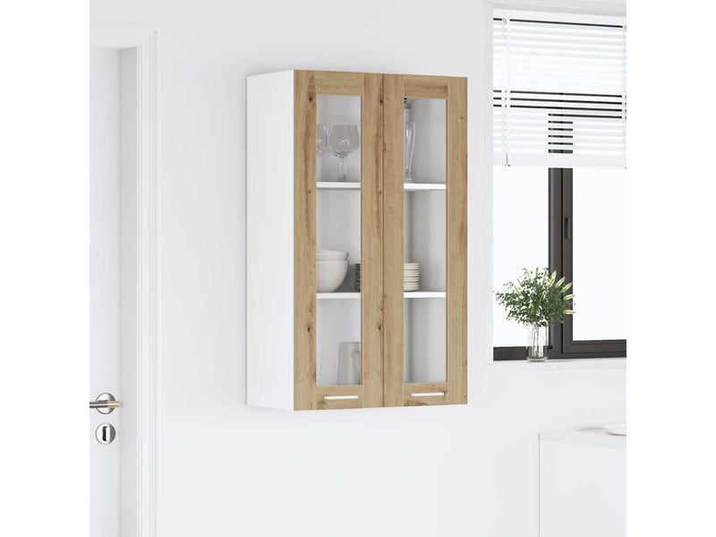 Meuble de rangement cuisine, armoire suspendue chêne artisanal 60x31x100cm shl1901 - Conforama D