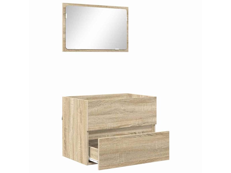  Ensemble de mobilier de salle de bain chêne sonoma shl5547  - Conforama E