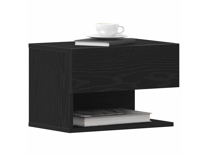  Table de chevet avec tiroir 2 pièces chêne noir 46 x 30 x 30 cm  - Conforama C