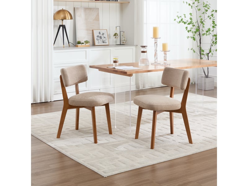 Lot de 2 chaises en tissu coloris kaki chaise marron - Conforama C