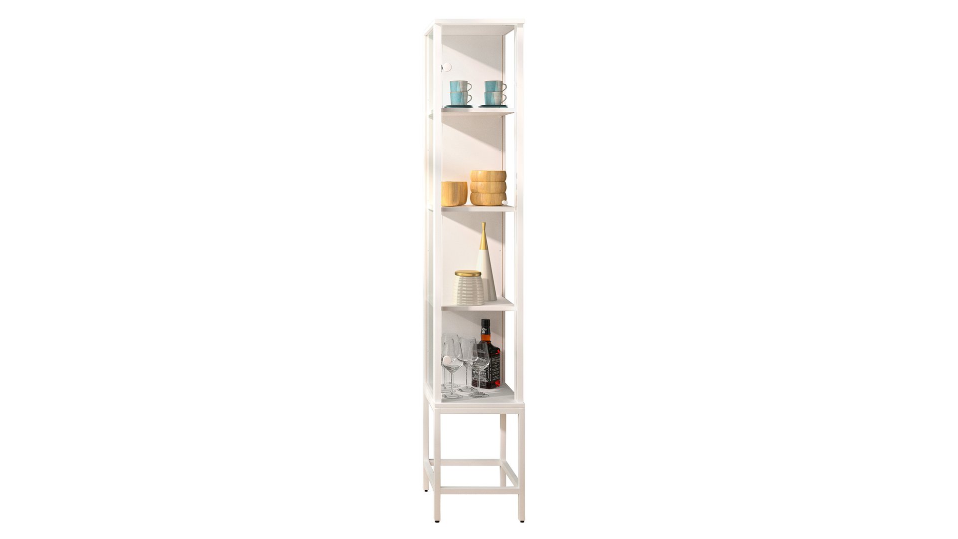 Vitrine 1 porte STEP W coloris blanc blanc 176.1 Conforama