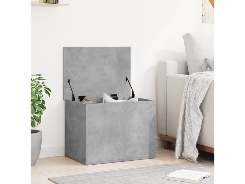  Boîte de rangement, coffre de rangement gris béton 60x42x46 cm bois d'ingénierie  - Conforama C
