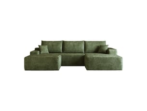 Canapé droit fixe <strong></strong> <strong></strong> 4 places Velours côtelé vert
