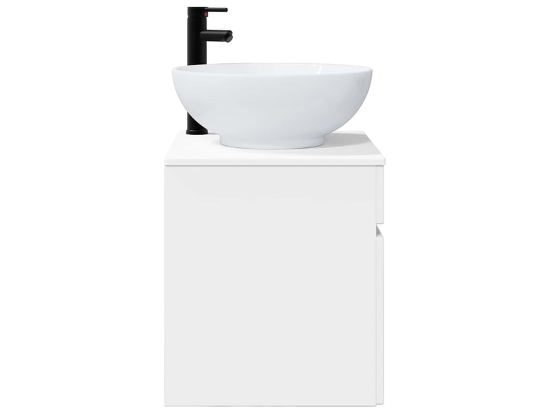  Meuble de lavabo mural, rangement salle de bain blanc 49x44.5x66.5 cm  - Conforama C