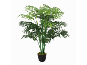 Palmier artificiel de 125 cm de haut, plante artificielle avec 18 palmes en pot, idéal pour le salon ou le balcon.