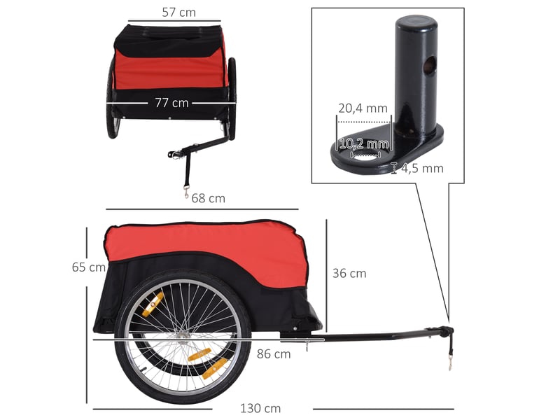  Vélo - avec rangement - gain de place - acier - rouge - pour jardin et extérieur 130x77x65cm - Conforama D