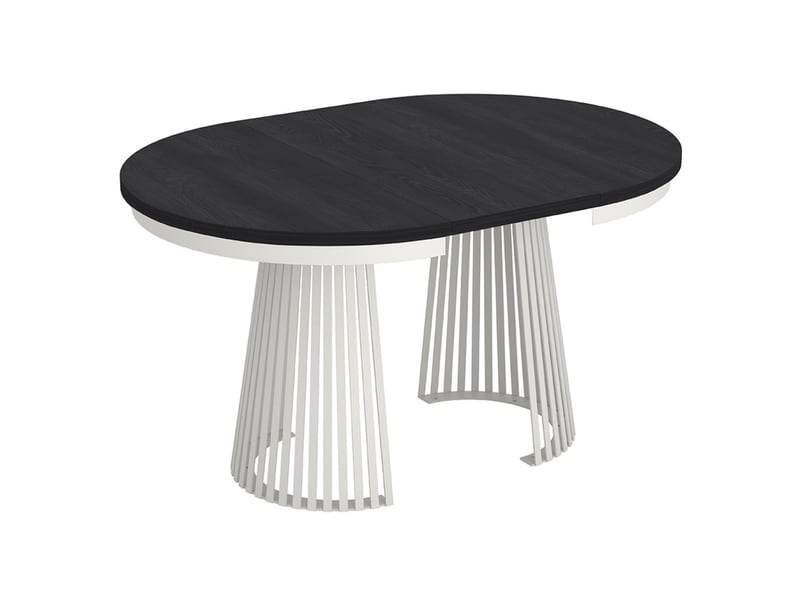 Selsey garda - table à manger ronde extensible - 100 cm - noirblanc Garda - Conforama D