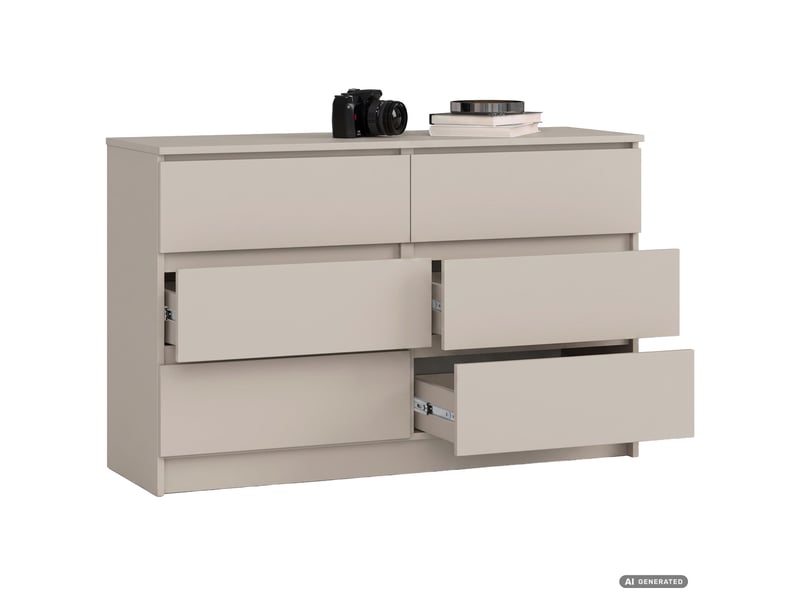 Commode k120 cachemire 120 cm 6 tiroirs 120x40x77 cm Commode K120 - Conforama B