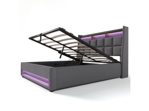 Lit simple 140x200 cm    coloris gris