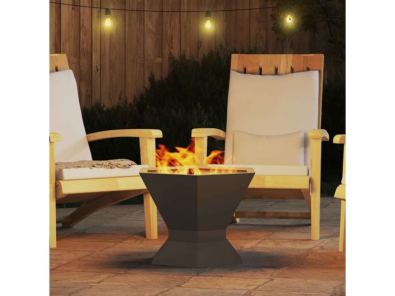  Brasero exterieur, foyer camping noir 50x50x40 cm acier patiné  - Conforama D