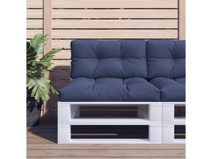 Lot de 2 coussins de palette, coussins de canapé bleu marine tissu cf59503