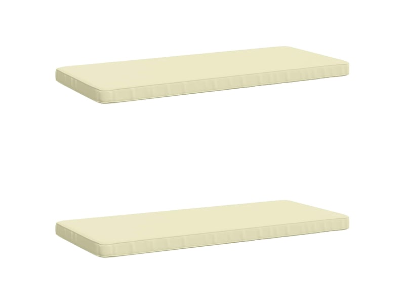 Lot de 2 coussins de banc, coussins d'assise vught 100 % polyester crème cf57937 - Conforama A