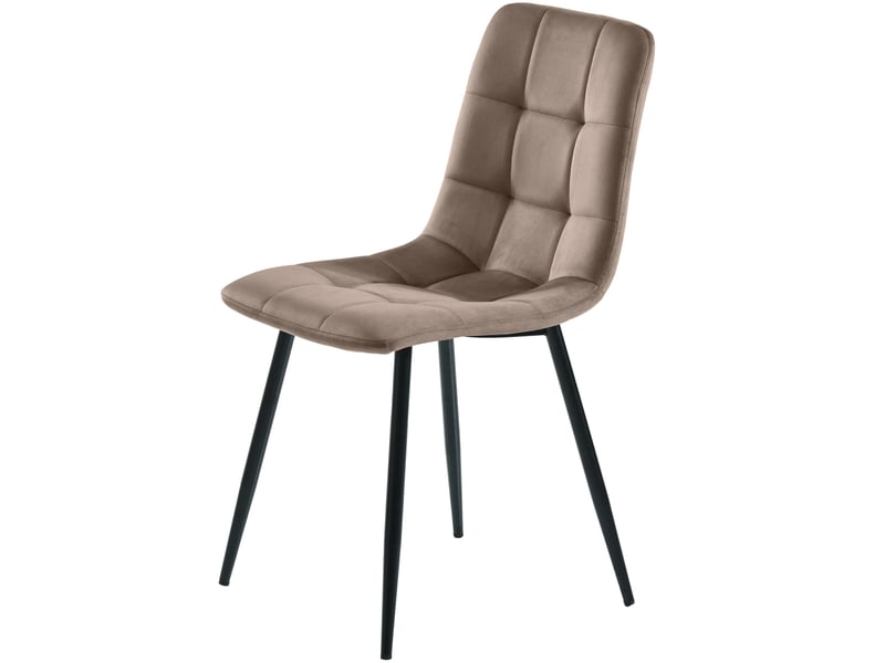  Lot de 2 chaises 44x46x86cm avec dossier, style luxueux décontracté, design moderne et minimaliste, velours, marron  - Conforama C