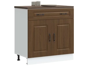 Meuble de rangement, armoire de cuisine kalmar chêne marron bois d'ingénierie shl1429