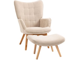 Fauteuil fixe MAISENTIEL Velours côtelé beige vendu A l'unité