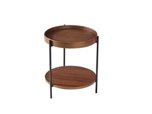 Table basse rond(e) coloris marron ULQENI  - 44 cmx44 cm